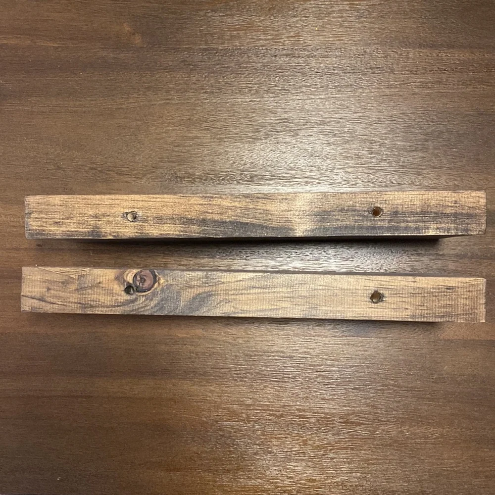 New Open Box 15” x 5.5” Dark Walnut Floating Shelves (2)